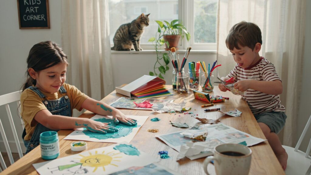 Creative Activities For Kids Child Painting With Colorful Materials 2 1024x576