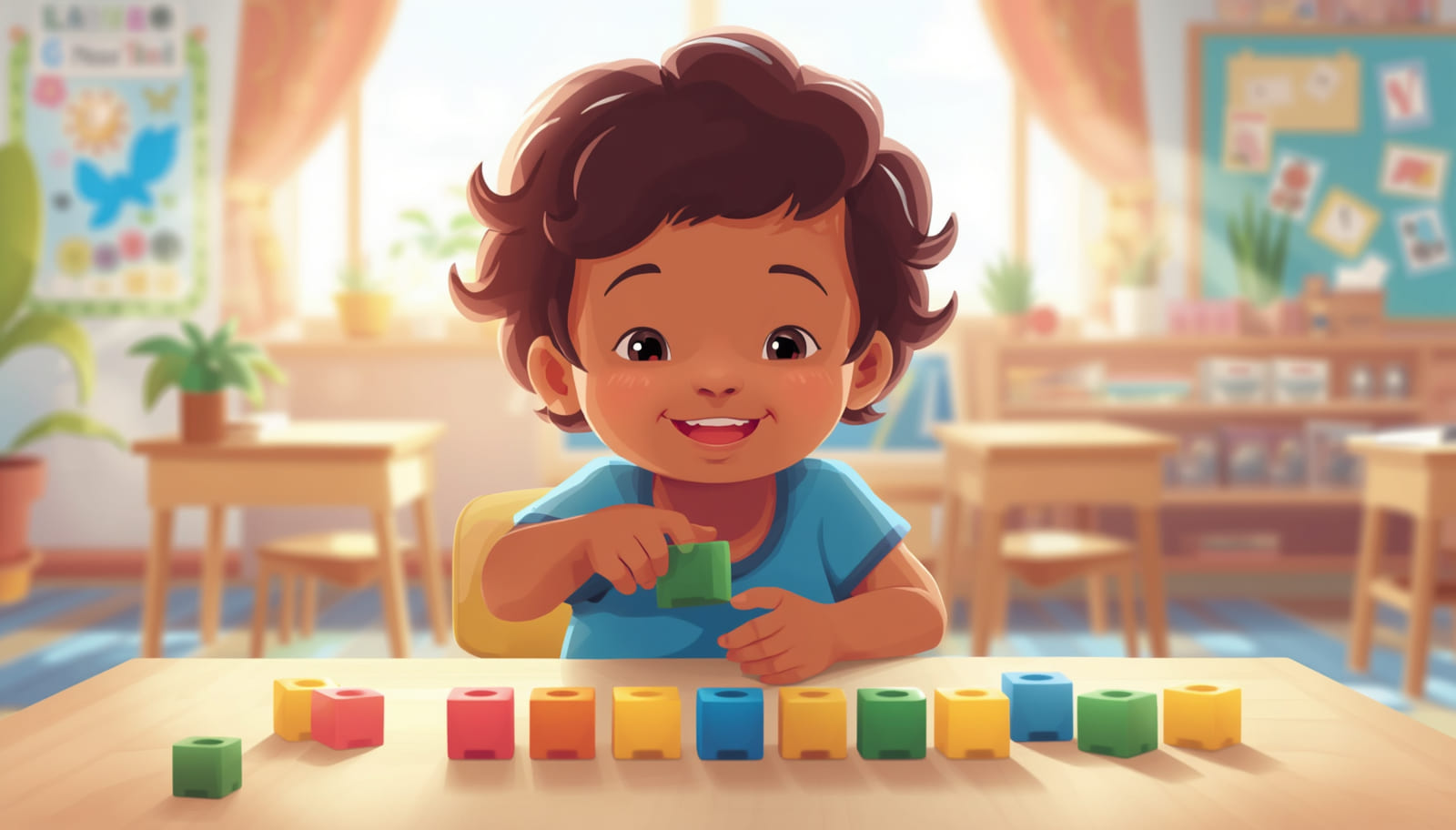 Math Activities For Kindergarten Child Counting With Colorful Blocks 2 1
