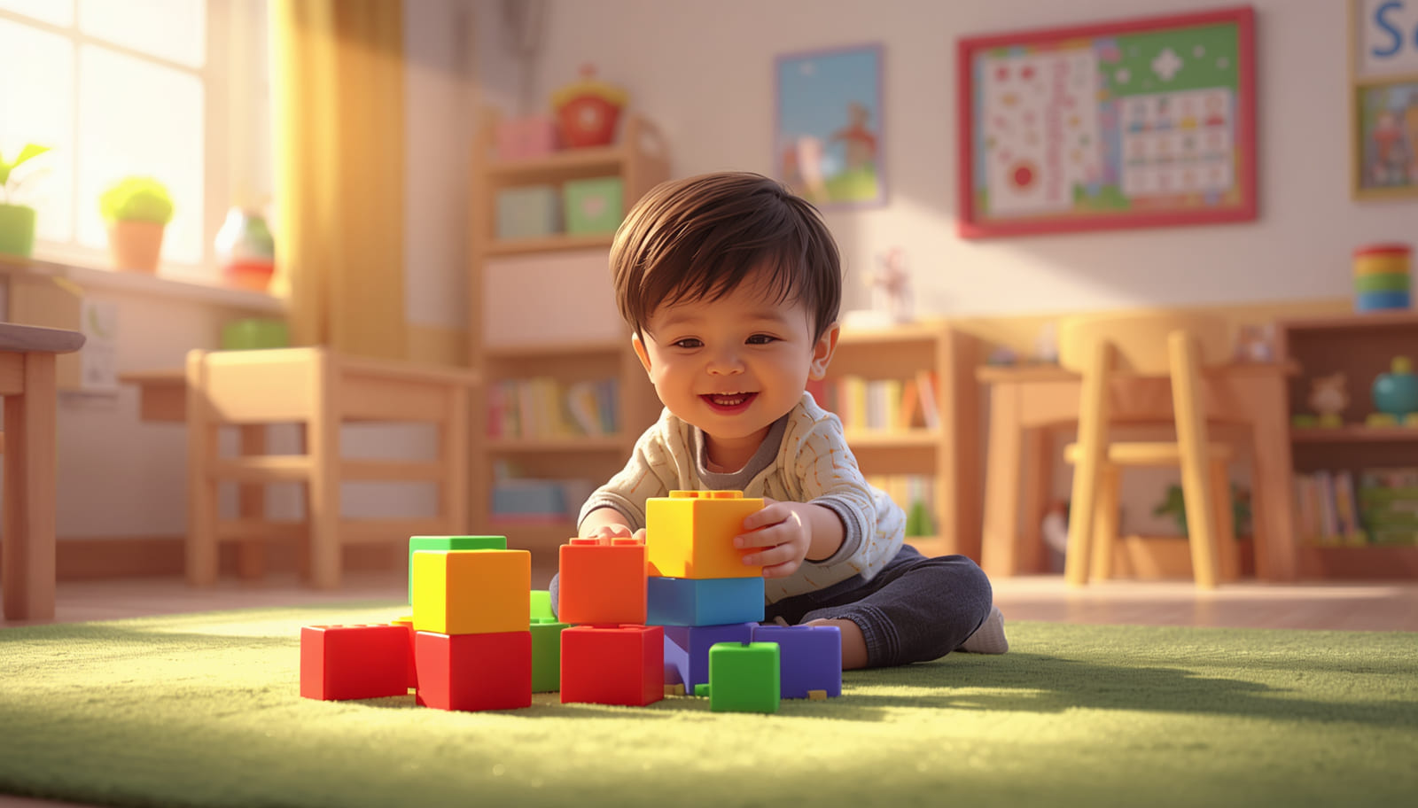 Math Activities For Kindergarten Child Counting With Colorful Blocks 3 1