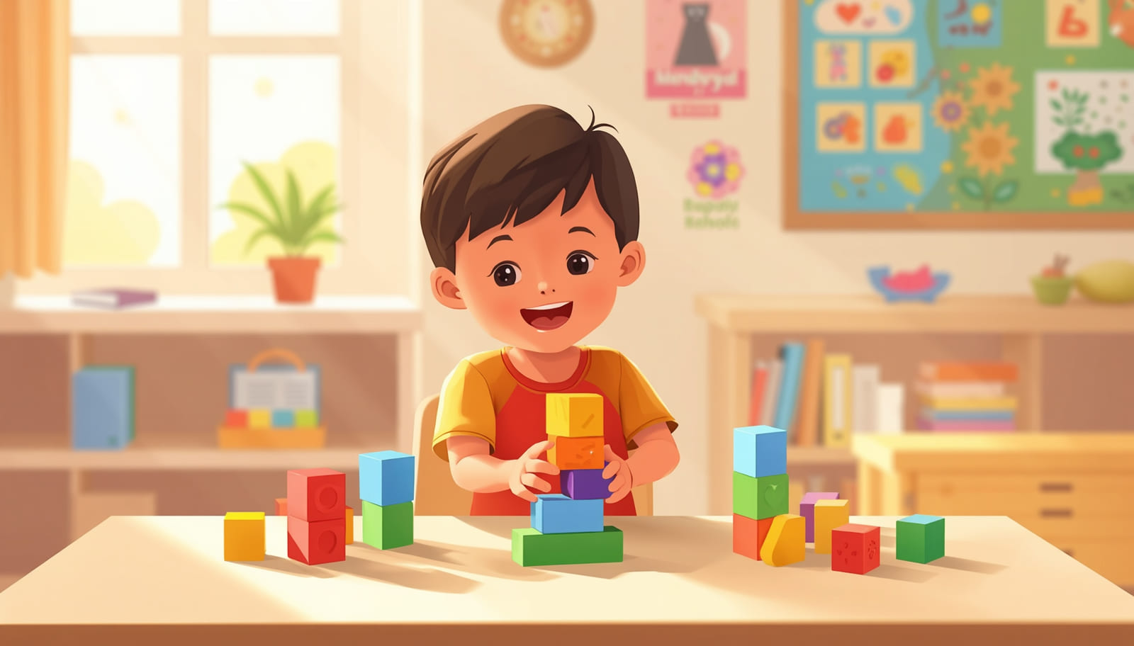 Math Activities For Kindergarten Child Counting With Colorful Blocks 4