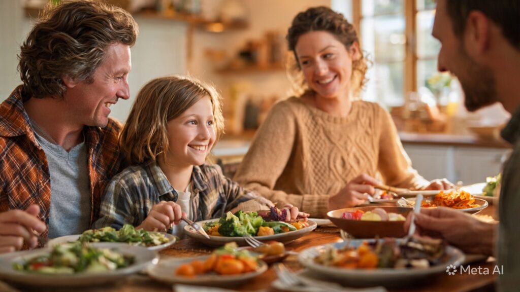 picky eater solutions family eating together at ta